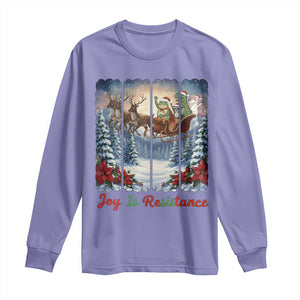 Joy Is Resistance Portland Frog Protest Long Sleeve Shirt Funny Holiday Meme Gift Idea - Print Your Wear