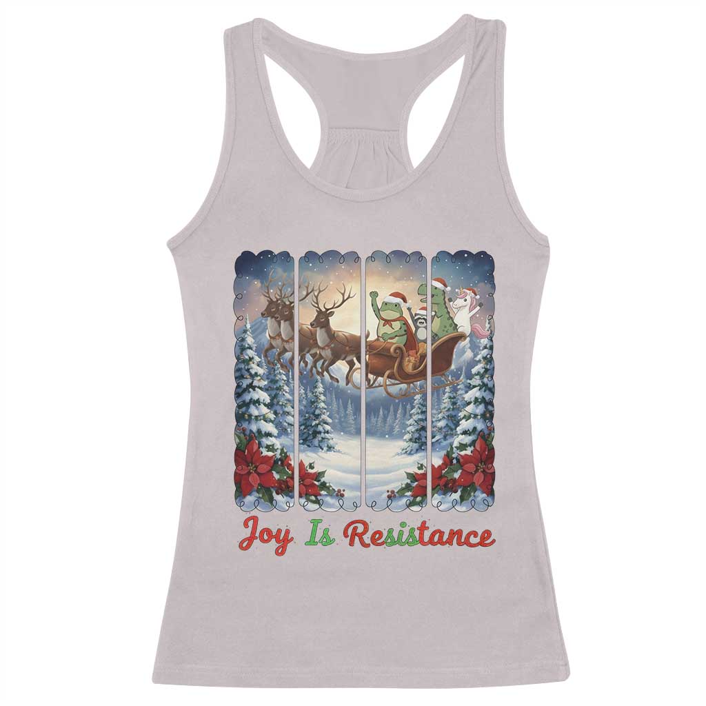 Joy Is Resistance Portland Frog Protest Racerback Tank Top Funny Holiday Meme Gift Idea TS12 Ice Gray Print Your Wear