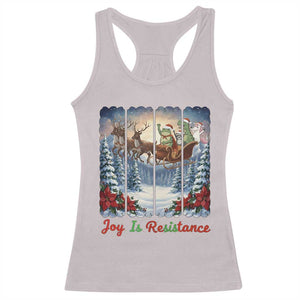 Joy Is Resistance Portland Frog Protest Racerback Tank Top Funny Holiday Meme Gift Idea - Print Your Wear