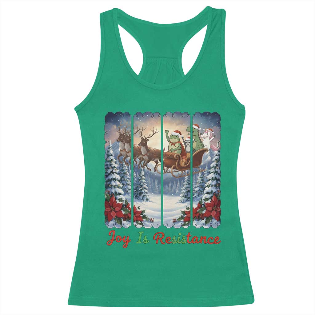 Joy Is Resistance Portland Frog Protest Racerback Tank Top Funny Holiday Meme Gift Idea TS12 Irish Green Print Your Wear