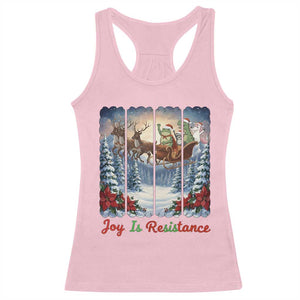 Joy Is Resistance Portland Frog Protest Racerback Tank Top Funny Holiday Meme Gift Idea TS12 Light Pink Print Your Wear