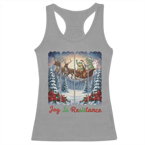 Joy Is Resistance Portland Frog Protest Racerback Tank Top Funny Holiday Meme Gift Idea TS12 Sport Gray Print Your Wear
