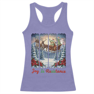 Joy Is Resistance Portland Frog Protest Racerback Tank Top Funny Holiday Meme Gift Idea - Print Your Wear