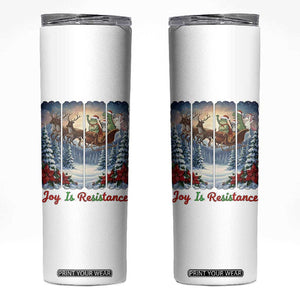 Joy Is Resistance Portland Frog Protest Skinny Tumbler Funny Holiday Meme Gift Idea - Print Your Wear