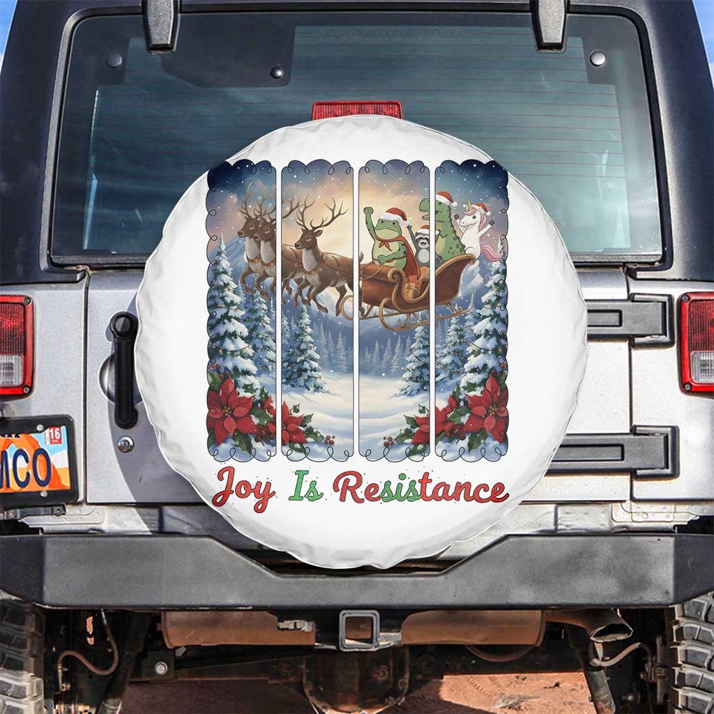 Joy Is Resistance Portland Frog Protest Spare Tire Cover Funny Holiday Meme Gift Idea TS12 No hole White Print Your Wear