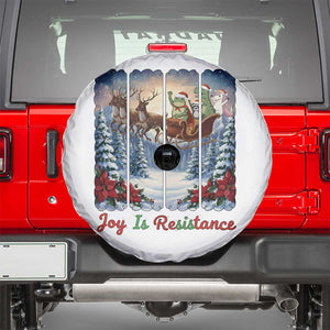 Joy Is Resistance Portland Frog Protest Spare Tire Cover Funny Holiday Meme Gift Idea TS12 White Print Your Wear