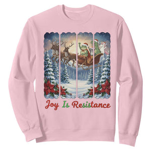Joy Is Resistance Portland Frog Protest Sweatshirt Funny Holiday Meme Gift Idea - Print Your Wear