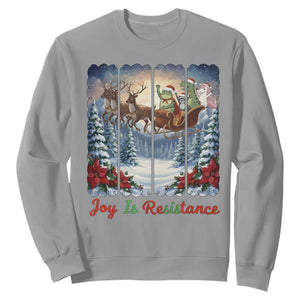 Joy Is Resistance Portland Frog Protest Sweatshirt Funny Holiday Meme Gift Idea - Print Your Wear