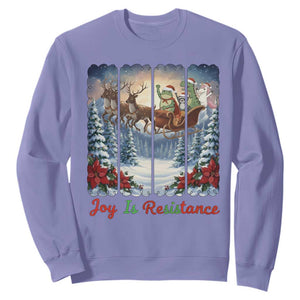 Joy Is Resistance Portland Frog Protest Sweatshirt Funny Holiday Meme Gift Idea - Print Your Wear