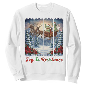 Joy Is Resistance Portland Frog Protest Sweatshirt Funny Holiday Meme Gift Idea - Print Your Wear