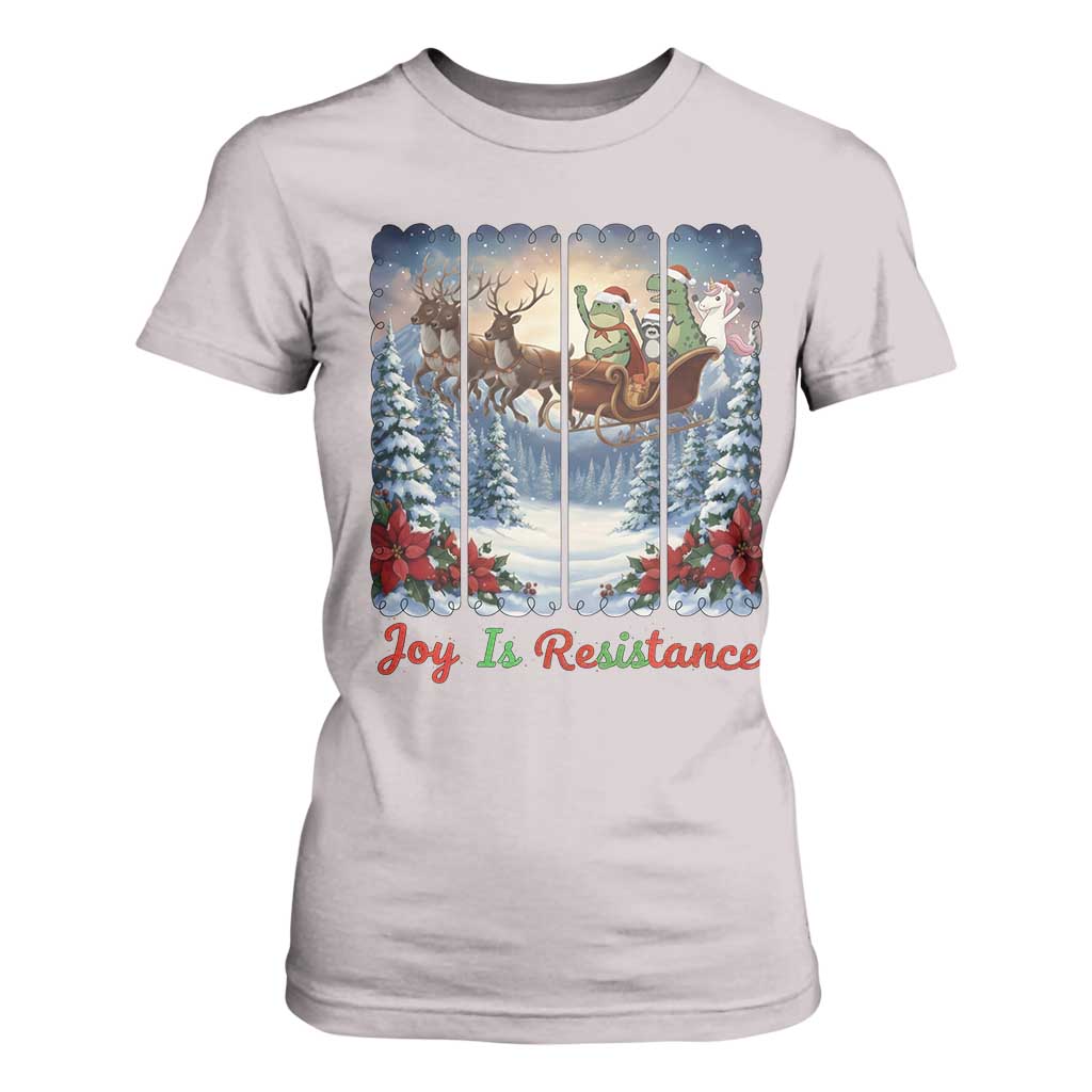 Joy Is Resistance Portland Frog Protest T Shirt For Women Funny Holiday Meme Gift Idea TS12 Ice Gray Print Your Wear