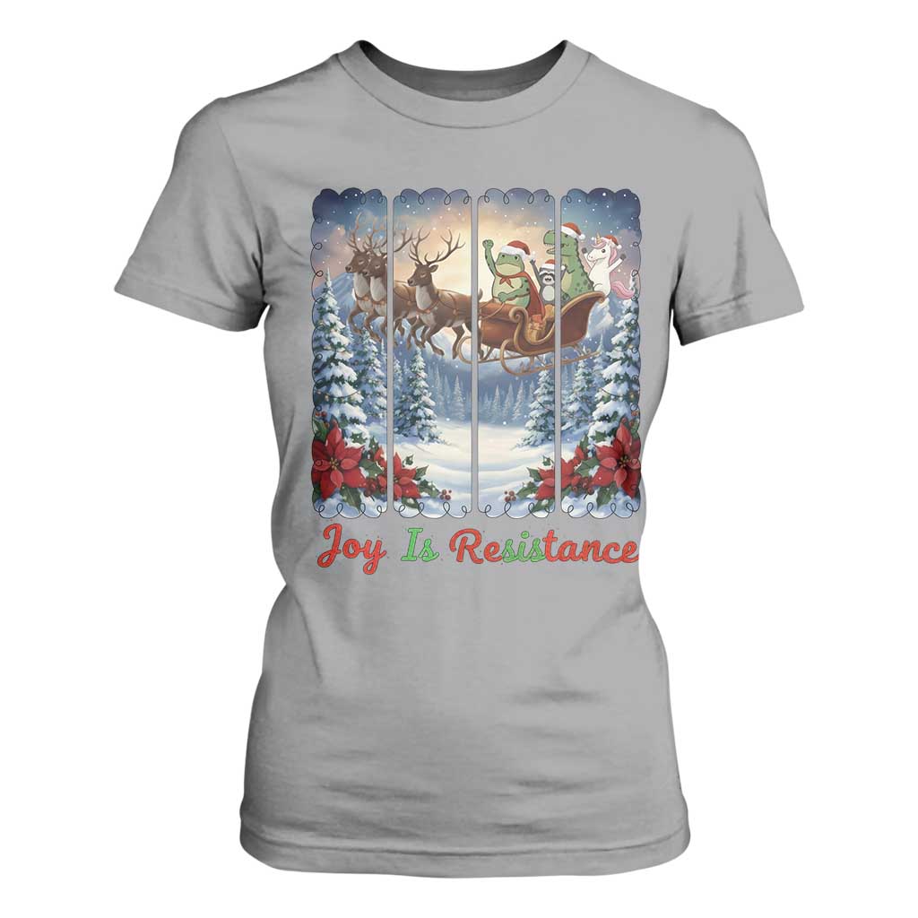 Joy Is Resistance Portland Frog Protest T Shirt For Women Funny Holiday Meme Gift Idea TS12 Sport Gray Print Your Wear