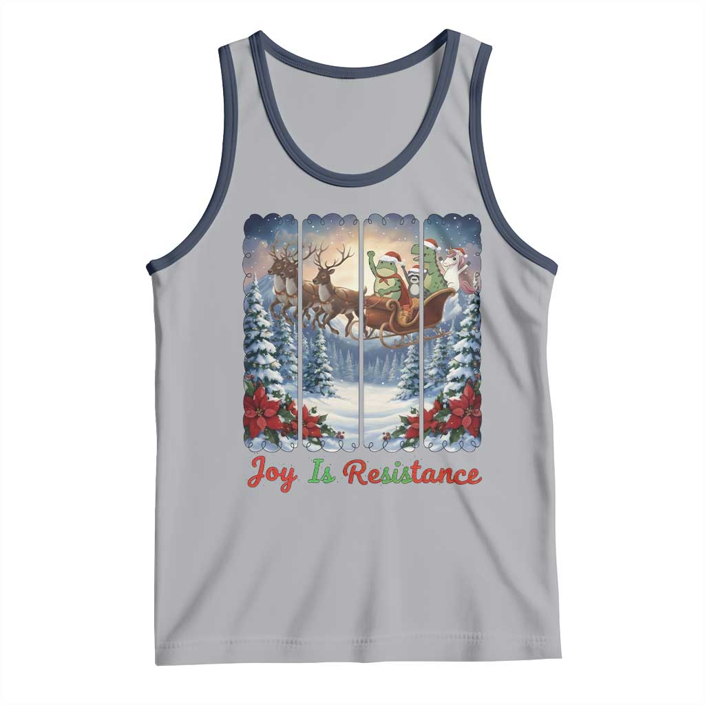 Joy Is Resistance Portland Frog Protest Tank Top Funny Holiday Meme Gift Idea TS12 Athletic Heather Navy Print Your Wear