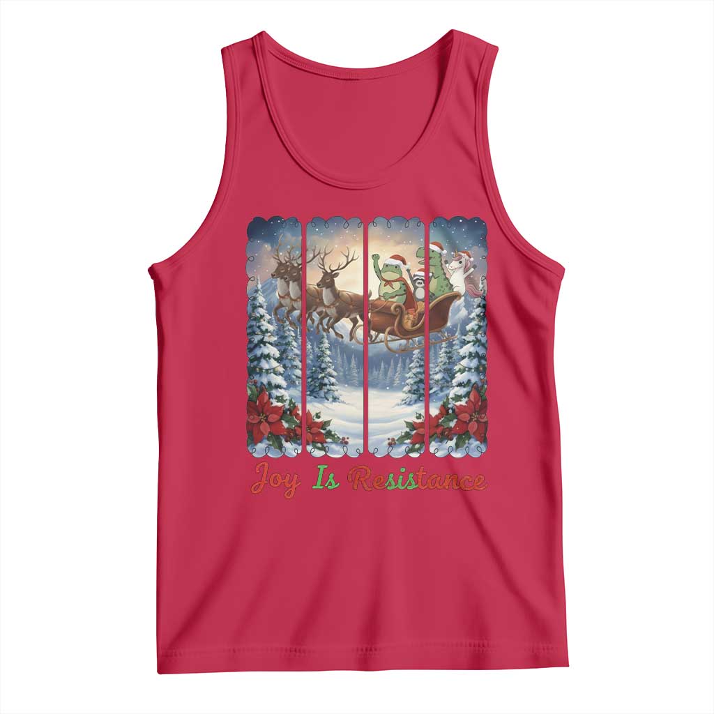 Joy Is Resistance Portland Frog Protest Tank Top Funny Holiday Meme Gift Idea TS12 Red Print Your Wear