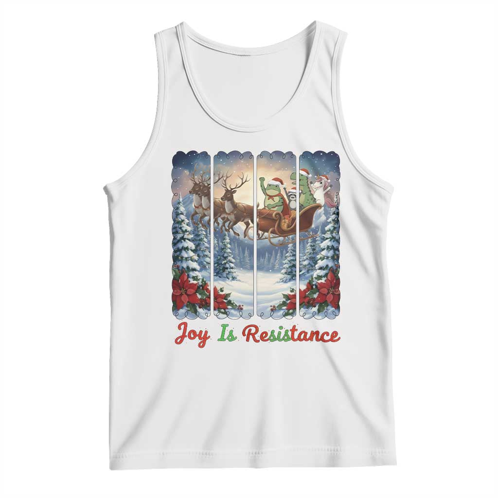 Joy Is Resistance Portland Frog Protest Tank Top Funny Holiday Meme Gift Idea TS12 White Print Your Wear