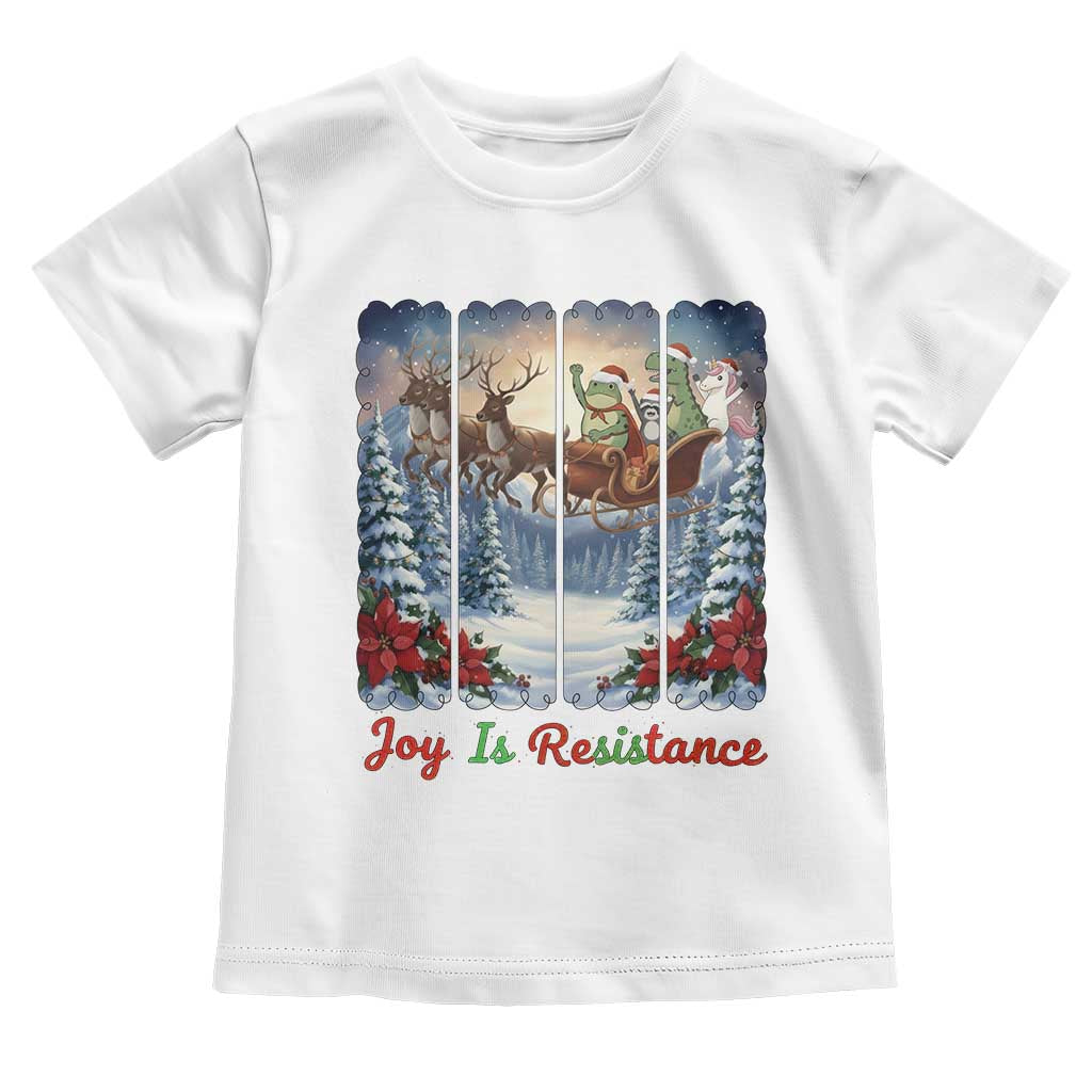 Joy Is Resistance Portland Frog Protest Toddler T Shirt Funny Holiday Meme Gift Idea TS12 White Print Your Wear
