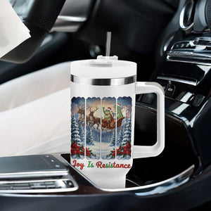 Joy Is Resistance Portland Frog Protest Tumbler With Handle Funny Holiday Meme Gift Idea TS12 Print Your Wear