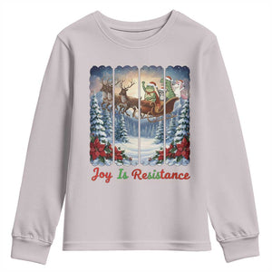 Joy Is Resistance Portland Frog Protest Youth Sweatshirt Funny Holiday Meme Gift Idea TS12 Ice Gray Print Your Wear