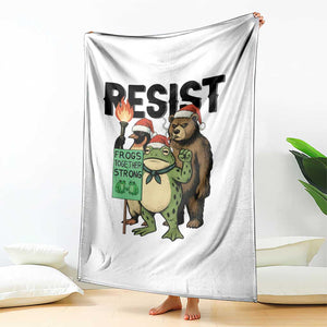 Funny Christmas Frogs Together Strong Throw Blanket Portland Resist Meme Gift TS12 Print Your Wear