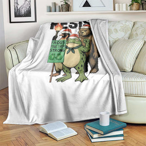 Funny Christmas Frogs Together Strong Throw Blanket Portland Resist Meme Gift TS12 Print Your Wear