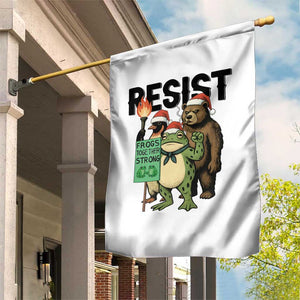 Funny Christmas Frogs Together Strong Garden Flag Portland Resist Meme Gift - Print Your Wear
