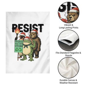 Funny Christmas Frogs Together Strong Garden Flag Portland Resist Meme Gift - Print Your Wear