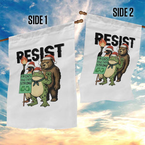 Funny Christmas Frogs Together Strong Garden Flag Portland Resist Meme Gift - Print Your Wear