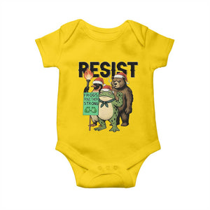 Funny Christmas Frogs Together Strong Baby Onesie Portland Resist Meme Gift - Print Your Wear