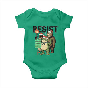 Funny Christmas Frogs Together Strong Baby Onesie Portland Resist Meme Gift TS12 Irish Green Print Your Wear