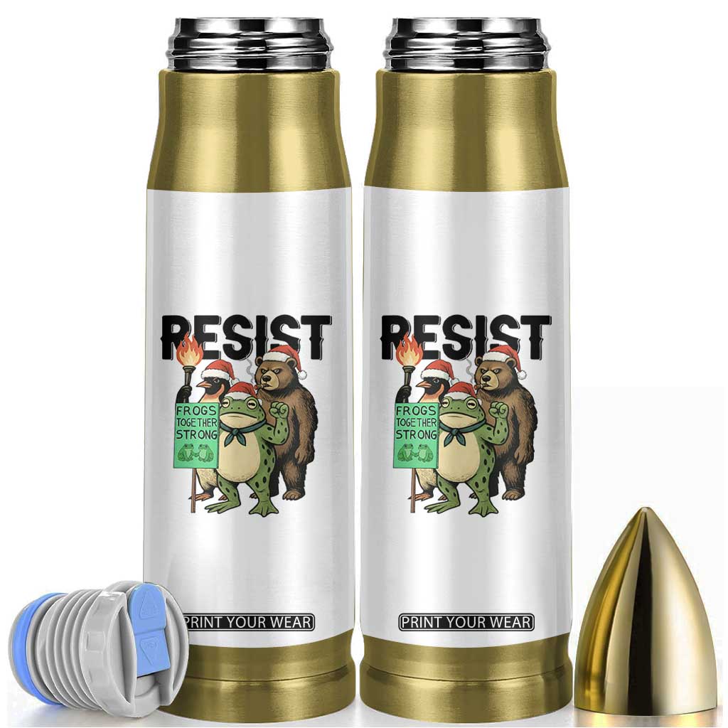 Funny Christmas Frogs Together Strong Bullet Tumbler Portland Resist Meme Gift TS12 White Print Your Wear
