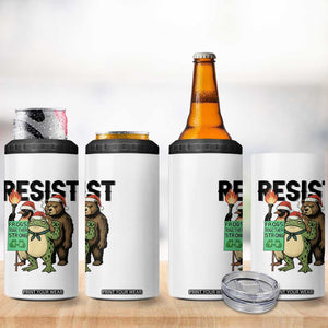 Funny Christmas Frogs Together Strong 4 in 1 Can Cooler Tumbler Portland Resist Meme Gift TS12 Print Your Wear