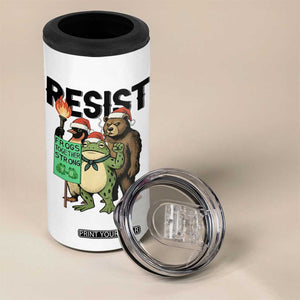 Funny Christmas Frogs Together Strong 4 in 1 Can Cooler Tumbler Portland Resist Meme Gift TS12 Print Your Wear