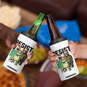 Funny Christmas Frogs Together Strong 4 in 1 Can Cooler Tumbler Portland Resist Meme Gift TS12 Print Your Wear