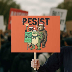 Funny Christmas Frogs Together Strong Protest Sign Portland Resist Meme Gift - Print Your Wear