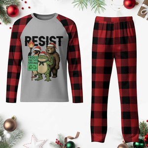 Funny Xmas Frogs Together Strong Plaid Pajama Set Portland Resist Meme Gift TS12 Buffalo Plaid Print Your Wear