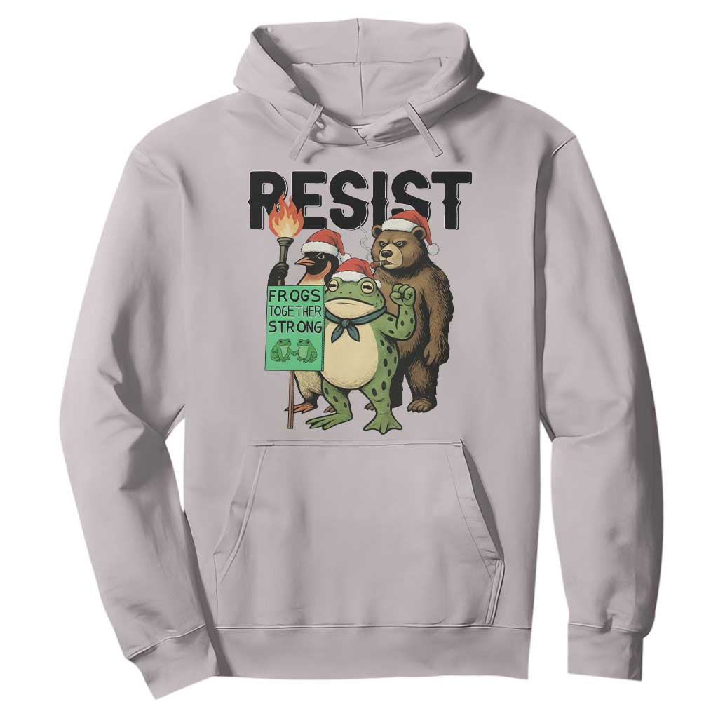 Funny Christmas Frogs Together Strong Hoodie Portland Resist Meme Gift TS12 Ice Gray Print Your Wear