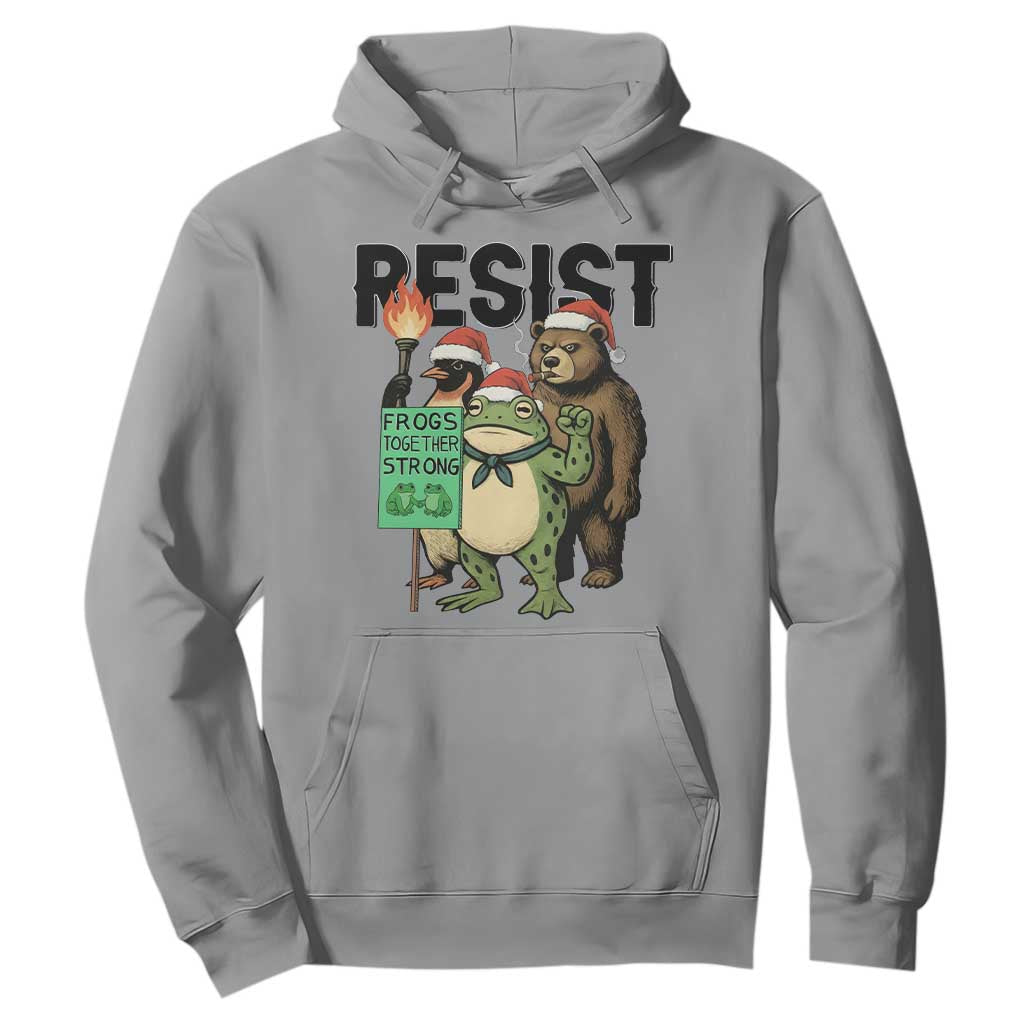 Funny Christmas Frogs Together Strong Hoodie Portland Resist Meme Gift TS12 Sport Gray Print Your Wear