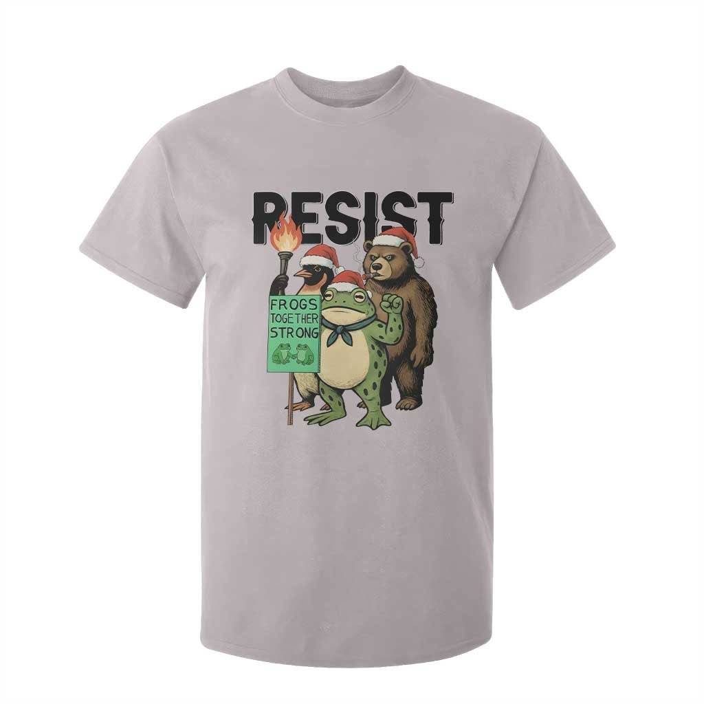 Funny Christmas Frogs Together Strong T Shirt For Kid Portland Resist Meme Gift TS12 Ice Gray Print Your Wear