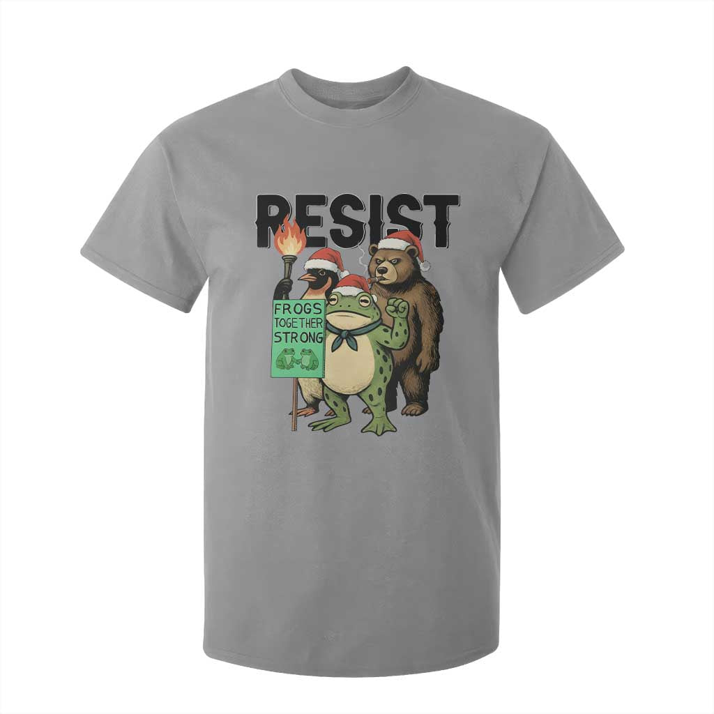 Funny Christmas Frogs Together Strong T Shirt For Kid Portland Resist Meme Gift TS12 Sport Gray Print Your Wear