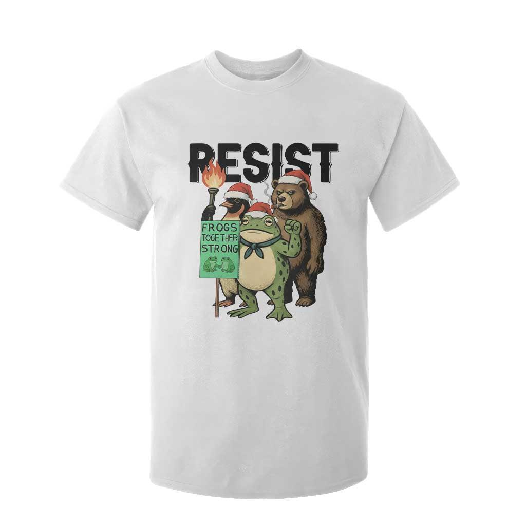Funny Christmas Frogs Together Strong T Shirt For Kid Portland Resist Meme Gift TS12 White Print Your Wear