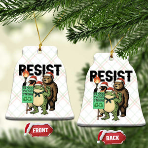 Funny Xmas Frogs Together Strong Ceramic Ornament Portland Resist Meme Gift - Print Your Wear