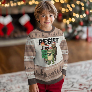Funny Xmas Frogs Together Strong Ugly Christmas Sweater Portland Resist Meme Gift TS12 Mocha Mousse Print Your Wear