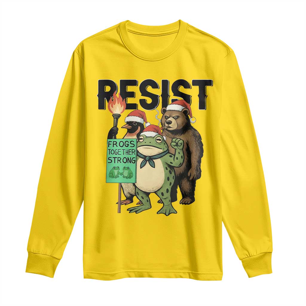 Funny Christmas Frogs Together Strong Long Sleeve Shirt Portland Resist Meme Gift TS12 Daisy Print Your Wear