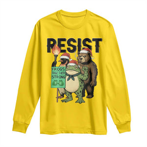 Funny Christmas Frogs Together Strong Long Sleeve Shirt Portland Resist Meme Gift - Print Your Wear