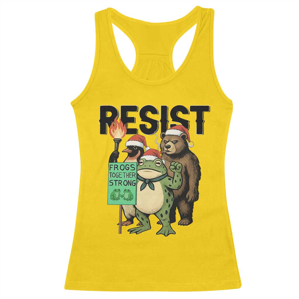 Funny Christmas Frogs Together Strong Racerback Tank Top Portland Resist Meme Gift TS12 Daisy Print Your Wear