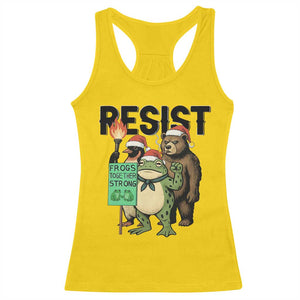 Funny Christmas Frogs Together Strong Racerback Tank Top Portland Resist Meme Gift - Print Your Wear
