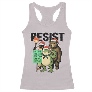 Funny Christmas Frogs Together Strong Racerback Tank Top Portland Resist Meme Gift - Print Your Wear