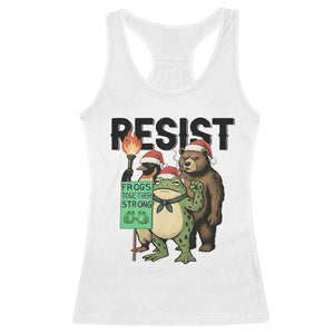 Funny Christmas Frogs Together Strong Racerback Tank Top Portland Resist Meme Gift - Print Your Wear