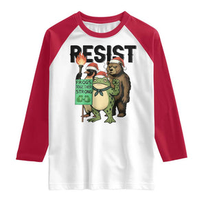 Funny Christmas Frogs Together Strong Raglan Shirt Portland Resist Meme Gift TS12 White Red Print Your Wear