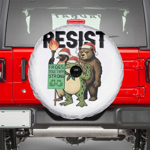 Funny Christmas Frogs Together Strong Spare Tire Cover Portland Resist Meme Gift TS12 White Print Your Wear